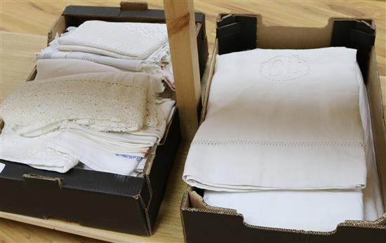 French linen sheets and mixed cloths etc